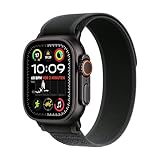 Apple Watch Ultra 2 (GPS + Cellular 49 mm) Smartwatch, Sportuhr mit Titangehäuse in Schwarz und Trail Loop in Schwarz (S/M). Fitnesstracker, präzises GPS, extra Lange Batterielaufzeit