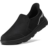 STQ Sneaker Herren Freihändig Turnschuhe Slip on Orthopädische Schuhe Leicht Freizeitschuhe Schwarz 42 EU