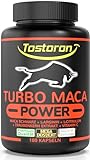 Tostoron TURBO MACA POWER hochdosiert - MACH DICH BOSS! - 180 Kapseln L-Arginin AKG + L-Citrullin Malat, MACA SCHWARZ, Traubenkern Extrakt, Vitamin C - 1 Dose (1x155g)