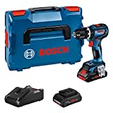 Bosch Professional 18V System Akku Schlagbohrmaschine GSB 18V-90 C (inkl. 2x ProCORE-Akkus 4.0Ah, Bluetooth Low Energy Modul GCY 42, Schnellladegerät GAL 18V-40, L-BOXX)