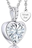 Halskette Damen Silber 925 Herzkette *Ich Liebe Dich* Kette Silberkette Herzanhänger Herz Schmuck Geschenke Frauen Freundin Sie zum Geburtstag Hochzeitstag Jahrestag Liebesgeschenk Ehefrau