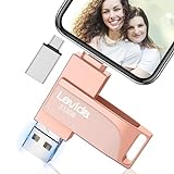 USB Stick 512GB für Phone,Levida Speicherstick,Photostick,Externer Speicher 4 in 1,Fotostick 3.0,Flash Drive für Handy,iOS,Android,Pad,Laptop,Pc(Mobile Memory,Automatic Photo Backup),Hellrosa