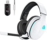 Gvyugke 2,4 GHz Wireless Gaming Headset für PC, PS4, PS5, Mac, Switch, Bluetooth Kabelloses Kopfhörer mit abnehmbarem Mikrofon mit Geräuschunterdrückung, 3,5 mm Kabelmodus für die Xbox-Serie