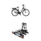 Fischer E-Bike City, CITA ECU 1401 Elektrofahrrad für Damen und Herren, RH 44 cm, Frontmotor 32 Nm, 36 V Akku, anthrazit matt, 28 Zoll Kupplungsfahrradträger ProlineEvo 3, Fahrradträger