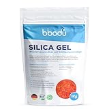 BIBODU Silica Gel Orange 1KG | Silikat Trockenmittel Ungiftig | Silica Kugeln Wiederverwendbar mit Sättigungsindikator | Ideal für Schränke, Schubladen und Elektronik