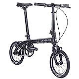 SAVADECK Klapprad 14 Zoll Carbon, Z0 Faltrad 14 Zoll mit Carbon Rahmen Fester Gang Ultraleichtes mini Faltrad Klapprad herren damen und jungen