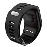 ANBEST TPU Uhrenarmband Kompatibel mit Tomtom Runner 3/Spark 3/Runner 2/Adventurer 2/Golfer 2 Armband, Bequemes Armbänder für Tomtom Runner 2 Music/Spark 3 Cardio(Schwarz)