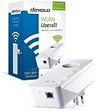 devolo dLAN 550+ WiFi Powerline (Internet über die Steckdose, WLAN, 1x LAN Port, 1x Powerlan Adapter, integrierte Steckdose, PLC Netzwerkadapter, WLAN-Reichweite erhöhen, WiFi Move) weiß