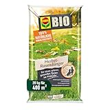 Compo BIO Herbst-Rasendünger, Dünger mit 3 Monate Langzeitwirkung, Granulatform, 20 kg, 400 m²