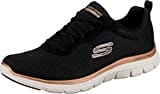 Skechers Damen Flex Appeal 4.0 Brilliant View Walking-Schuh, Black Mesh Rose Gold Trim, 37 EU