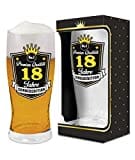 Abc Casa Bierglas 0,5l zum 18. Geburtstag für Jungen, Mann, Freund, Bruder – Premium Qualität, 18 Jahre, Sonderedition – Geschenk für 18-Jährige im Geschenkbox