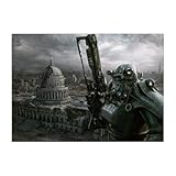 Displate – Metallposter - Magnet-Montage - Fallout - Fallout 3 Key Art - Mech Suit Horizontal - Größe M - 32x45cm