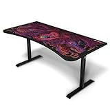 Arozzi Arena Special Edition Ultrawide Curved Gaming and Office Desk with Full Surface Water Resistant Desk Mat Custom Monitor Mount Cable Management Cut Outs - Crawling Chaos