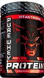 Whey Protein Pulver Vitastrong - Hohe Löslichkeit & Konzentration 23g pro Portion - Whey Isolate Proteinpulver für Muskelmasse - Reich an BCAAs und EAAs (Schokolade)