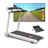 YM Next 4000 Laufband Klappbar Platzsparend, 14 km/h, Robuster und Verstärkter Rahmen, Interaktive APP Kinomap Zwift BitGym Coaching und Video, Bluetooth, 12 Programme, Räder, Weiß, Your Move