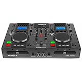 Vonyx CDJ450 - DJ Konsole, DJ Mischpult Bluetooth, DJ Controller mit Zwei MP3 CD Mediaplayern, USB, 2 Deck DJ Pult Console, Jogwheels, Scratch, 2-Kanal-Mixer, XLR, Chinch, DJ Mixer für Anfänger