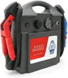 MAXTOOLS JS1000UK, JS1000, Professionelle tragbare Starthilfe 1380A 12V 22Ah mit 4140A Start, Booster, Auto Starter mit AGM Bleiakku und Zange mit LED-Licht, mit UK-Steckeradapter, grau