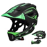 Fahrradhelm Kinder Helm Fullface Abnehmbar Unisex 52-58cm Children's Helmet 2-In-1 Integrated Größenverstellbar- Mit Abnehmbarem Kinnschutz Helmet inliner Für Fahrräder, Skateboards Lixada