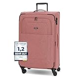 REDOLZ Large Weichschalen Koffer für Damen & Herren | Leichter Trolley 77 cm mit 4 Doppelrollen & TSA-Schloss | mit Dehnfalte erweiterbar (Essentials 12)