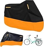 BoHangong Premium Dreiradabdeckung für Erwachsene, universell für alle 3 Räder Fahrrad Motorrad Outdoor und Indoor Abdeckung Aufbewahrung (264,2 x 110 x 124,5 cm) (Schwarz & Orange, 210D)