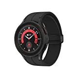 Samsung Galaxy Watch5 Pro Smartwatch, Gesundheitsfunktionen, Fitness-Tracker, ausdauernder Akku, Bluetooth, 45 mm, Black Titanium inkl. 36 Monate Herstellergarantie [Exklusiv bei Amazon]