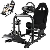 Dardoo G29 Racing Simulator Cockpit mit Sitz Passend für Logitech/Thrustmaster/Fanatec G25 G27 G29 G920 G923 T300RS TX,Base für PS4,PC Lenkradständer ohne Räder und Pedale