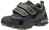 Geox J BULLER Boy A Sneaker, Black/Military, 38 EU