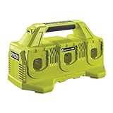 RYOBI 18 V ONE+ 6-Fach-Akku-Ladestation RC18640, 4,0 A Ladestrom, USB-Anschluss, Wandmontierbar, ohne Akku