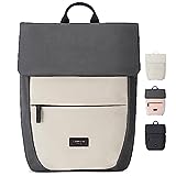 LARKSON Rucksack Damen Klein Beige Schwarz - Ronja - Moderner Tagesrucksack mit Laptopfach für Uni Business City - 10L - Nachhaltig - Wasserabweisend