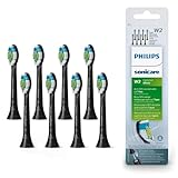 Philips Sonicare Original W2 Optimal White Standard Schallzahnbürstenköpfe - 8er-Pack in Schwarz (Modell HX6068/13)