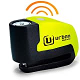 URBAN UR6 Bremsscheibenschloss mit Alarm 120dB ON/Off mit Warnfunktion, Optionale Aktivierung, Langlebige Batterie, Wasserdicht, Motorradschloss Alarmanlage Diebstahlsicherung Roller Universal ø6mm