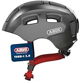 ABUS Fahrradhelm Youn-I 2.0 - mit Licht für Kinder, Jugendliche und junge Erwachsene - für Mädels und Jungs - Titan (funkelnd), Größe M