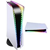 MENEEA RGB-Lichtstreifen für PS5 - PS5 Slim - PS5 Pro, USB LED-Lichtstreifen für PlaySation 5 & PS5 Slim Konsole mit IR-Fernbedienung, DIY Lampenstreifen Dekoration Zubehör Kit, einstellbare 7-Farben