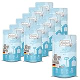 MjAMjAM - Premium Nassfutter für Hunde - Quetschie - Junior saftiges Hühnchen mit Ei, 12er Pack (12 x 125g), getreidefrei mit extra viel Fleisch