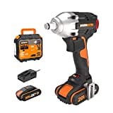 WORX WX272 Nitro Bürstenloser Akku Schlagschrauber 20V - 300Nm, Mit Variablem 3-Gang-Getriebe Und LED-Licht - Ideal Für Diverse Schraubarbeiten - Mit Akku, Ladegerät Und Koffer