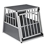 EUGAD Hundetransportbox Alu Hundebox Reisebox Autobox für große Hunde Husky Samojede Weimaraner Border Collie Chow-Chow Shetland Sheepdog B85 x H69 x T65 cm XL 0005LL