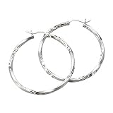 Zeeme Silber Damen Ohrringe 925/- Sterling Silber 4,0cm Mattiert weiß 271210102