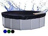 QUICK STAR Poolabdeckung Rund für 460-500 cm Pools | Planenmaß Ø 560 cm | Schwarz | Sommer & Winter Poolplane | Solar Abdeckplane 200g/m² PE Zweifach Beschichtete Abdeckung | Solarplane UV-Resistent