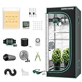 MARS HYDRO TS600 Growzelt Komplettset Led Grow Tent Kit LED Grow Light Grow Lampe 60X60X140cm Indoor Grow Set mit 4" Belüftungssatz