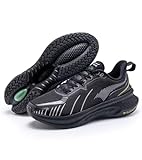 ONEMIX Herren Straßenlaufschuhe Max Dämpfung Leichte Laufschuhe mit dicker Sohle Textil Synthetik Sneaker Bumper Elite 3.0, Schwarz, 44 EU