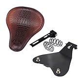 Bid4ze Brauner Alligator großer Solo Slim Fahrersitz 7,6 cm Federhalterung Basis Pfanne für Harley Bobber Chopper Road Glide Dyna Sportster Custom