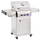 TAINO PLATINUM Gasgrill komplett Edelstahl Sear-Burner Power-Zone Keramik-Brenner BBQ Grillwagen Griller Gusseisen Seitenkocher Piezozündung (PLATINUM 2+1)