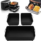 Heißluftfritteuse Zubehör für Ninja Foodi Flexdrawer 10,4 L AF500DE,3 Pcs Silikonform Airfryer Zubehör für Ninja AF500EU