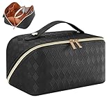 CGBOOM Kosmetiktasche, Große Kapazität Make Up Organizer Tasche Damen PU Leder Wasserdicht Tragbare Schminktasche mit Teiler für Täglichen Gebrauch und Reise, Geschenk für Frauen, Mama