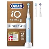 Oral-B iO Series 3 Plus Edition Elektrische Zahnbürste, Electric Toothbrush, PLUS 3 Aufsteckbürsten, 3 Putzmodi für Zahnpflege, Designed by Braun, TESTSIEGER Stiftung Warentest (12, 2024), Ice Blue