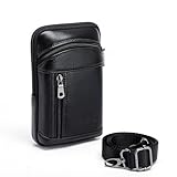 Hengwin Herren Holster Leder Umhängetasche zum iPhone 15 14 13 12 11 Pro Max 15 14Plus Samsung Galaxy S23 S23+ S22 S21 Ultra Kleine Gürteltasche