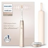 Philips Sonicare DiamondClean Prestige 9900 – Elektrische Schallzahnbürste mit 1x A3 Premium-All-in-One-Bürstenkopf und Ladeetui in Champagner (Modell HX9992/11)