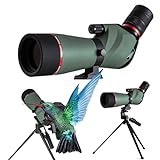 Gosky Spektiv, 20-60x60 Spektiv zur Vogelbeobachtung, BAK4 High Definition, abgewinkeltes Spektiv mit Stativ, Telefonhalterung, Tragetasche