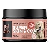 PETSY LABS Super Skin & Coat Omega 3 für Hunde, Für gesunde Haut & glänzendes Fell, Mit Omega-6, Zink, Biotin, Vitamin E, Fischöl, Reduziert Juckreiz & Fellverlust, 100g Pulver