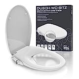 EISL Dusch WC-Sitz Aufsatz (kein Stromanschluss für die Dusch Funktion benötigt), Toilettensitz mit Bidet Einsatz, Po Dusche & Absenkautomatik (inkl. Anschlussset), Weiß